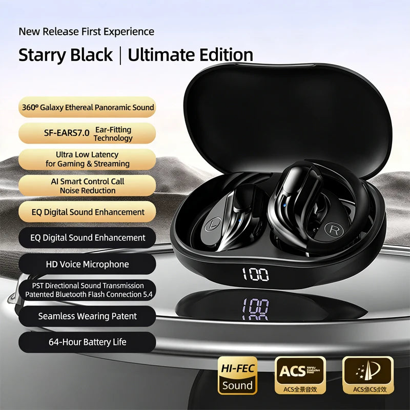 2026New Gaming Earphones Bluetooth 5.3 Sport Headset Dual Mode HD Call Noise Reduction Earbuds with Mic Music Earphones