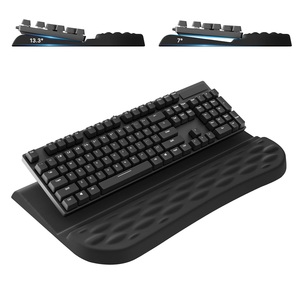 Computer Keyboard Wrist Rest for Desktop, 2 Angle Adjustment Ergonomic Keyboard Riser Holder Stand with Wrist Support for Office