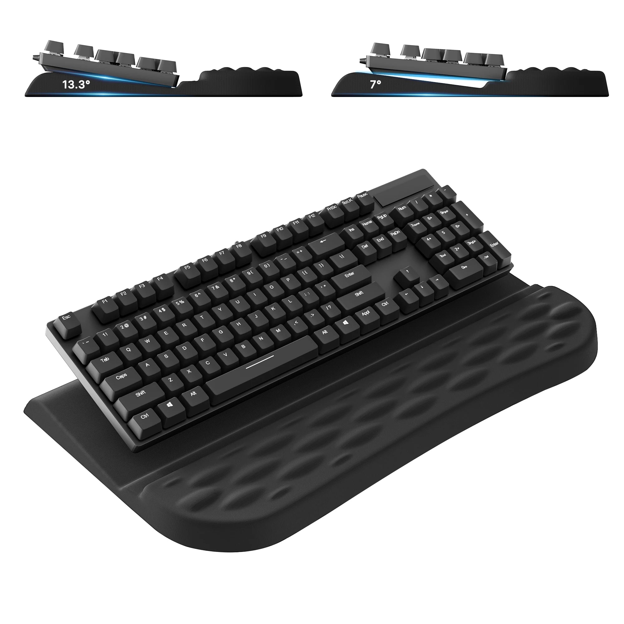 Computer Keyboard Wrist Rest for Desktop, 2 Angle Adjustment Ergonomic Keyboard Riser Holder Stand with Wrist Support for Office