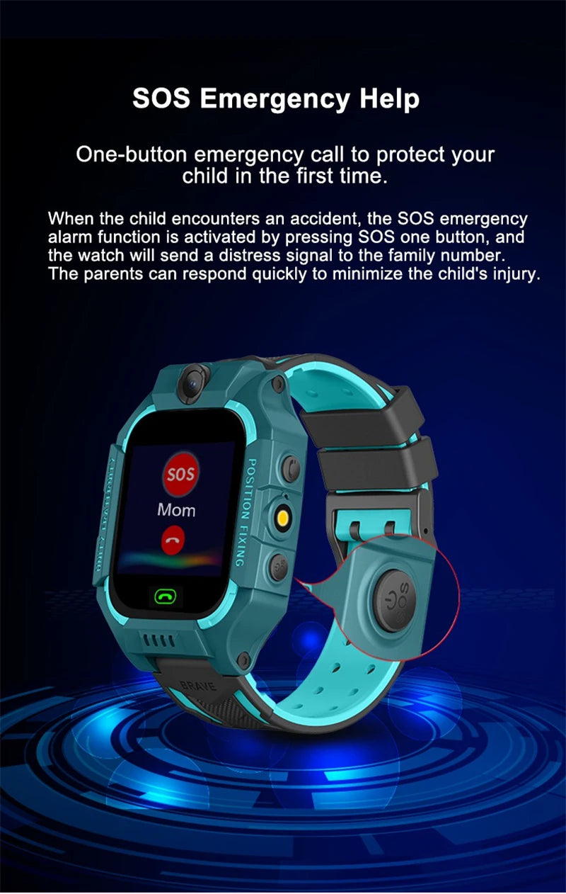 New Smart Watch Kids Position SOS Tracker Call Phone Voice Chat Photo Children Smartwatch Camera Boys Girls Gifts