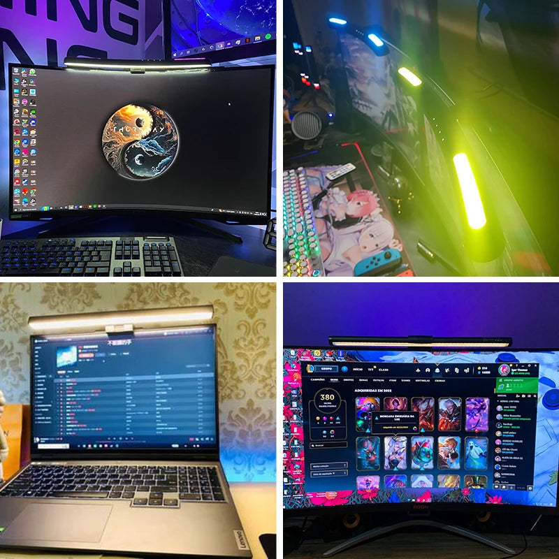 Dimmable Monitor Light Bar Curved with RGB Backlight Monitor Lamp 3 Color Monitor Lights For Laptop Screen Gaming Lighting