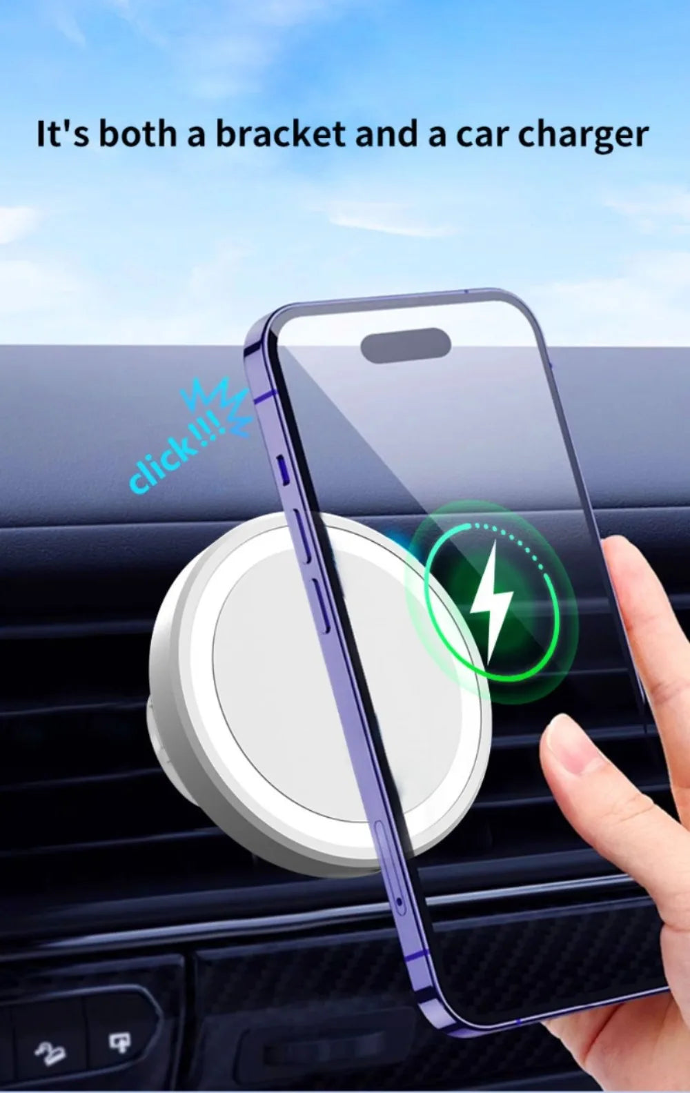 MagSafe Car Wireless Charger 30W - Air Vent Clip Phone Holder - Stable Grip For iPhone 13-17 Pro Max & Fast Charging Stand