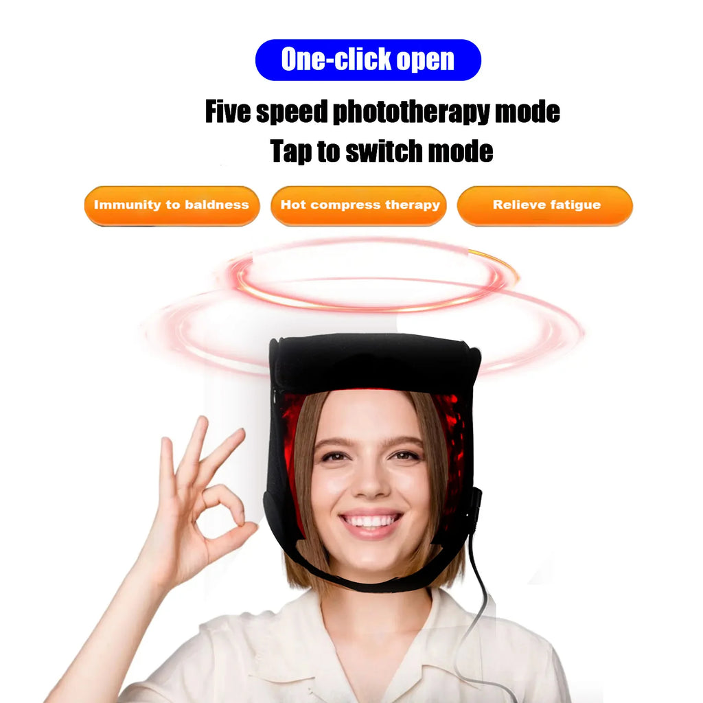Red Light And Infrared Light Hair Growth Cap Led Red Light Treatment For Hair Loss - Promotes Rapid Hair Regrowth