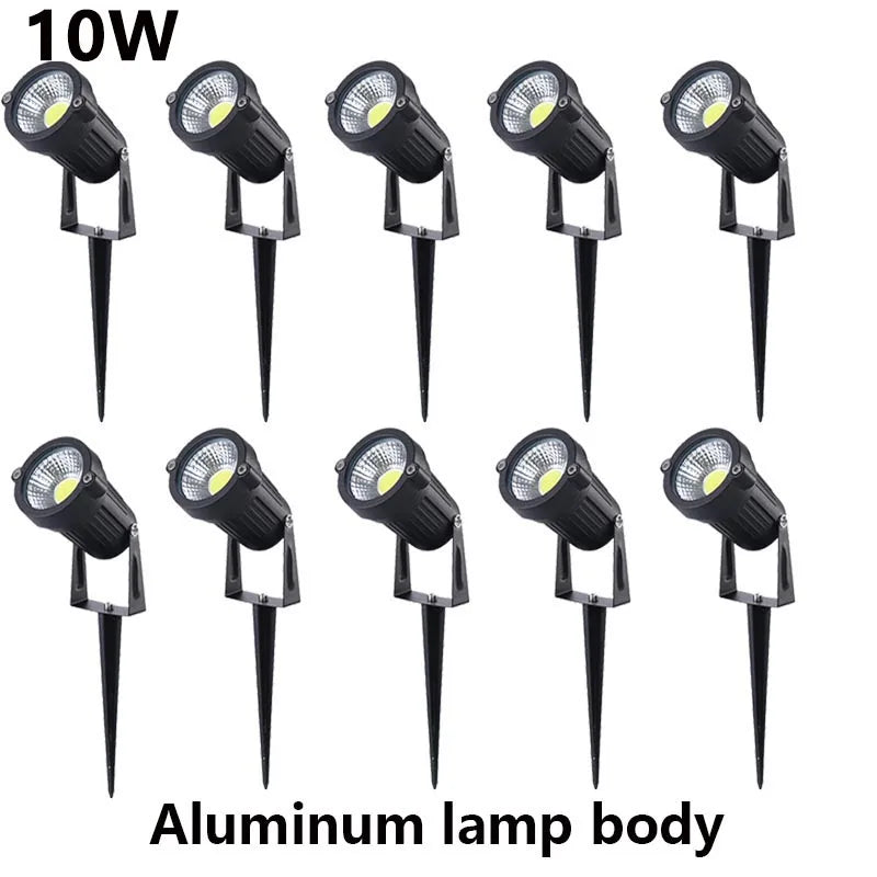 LED Garden Lawn Lamp 5W 10W 15W Outdoor Waterprof IP65 220V110V12V24V Landscape Spike Bulb Garden Path COB Lawn Spotlights