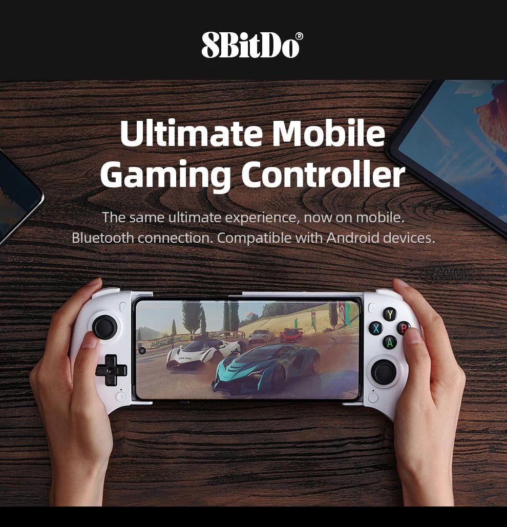 8BitDo Ultimate Bluetooth Mobile Game Controller，Gamepad with Hall Effect Joysticks Triggers for Android Smartphones and Tablets