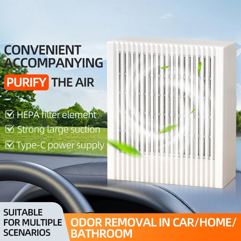 Air Purifiers Home Remove Smoke Odor Formaldehy Air Cleaner HEPA Filter PM 2.5 Air Freshener for Car Bedroom Small Air Purifier