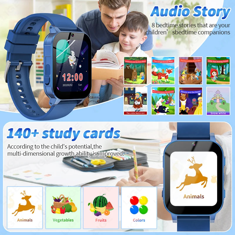 Smart Watch for Kids Puzzle Games HD Touch Screen Camera Music Player Pedometer Alarm Clock Calculator Flashlight Kids Watches