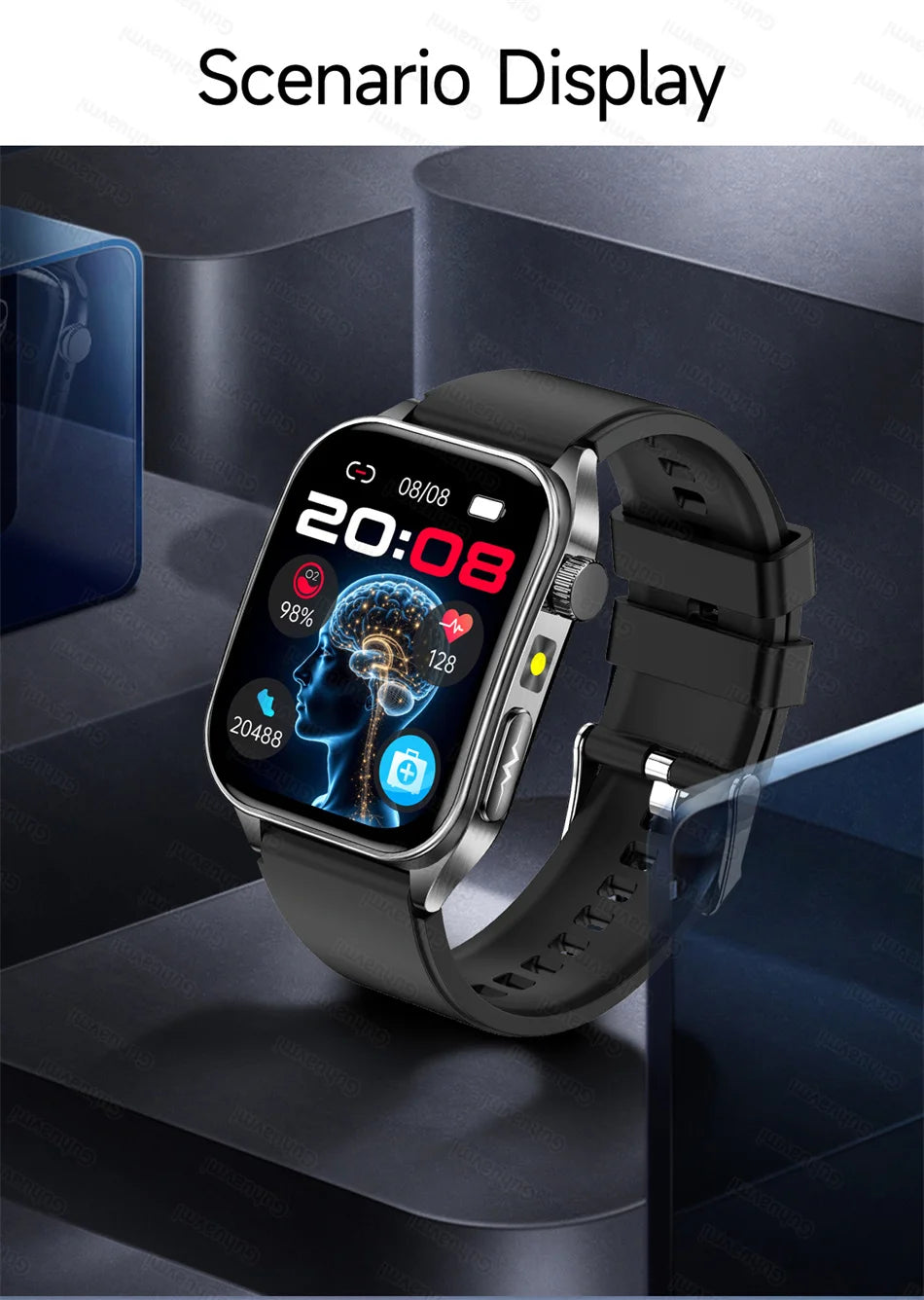 Smart Watch 650nm Dual probe laser health conditioning Blood oxygen Pressure Uric Acid Blood lipid ECG Smartwatch for Man Women