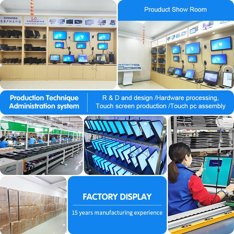 15.6 Inch 1000 Nits Flat True Capacitive Touch Screen Monitor 1920*1080 Open Frame Industrial Waterproof Display With VGA HDMI