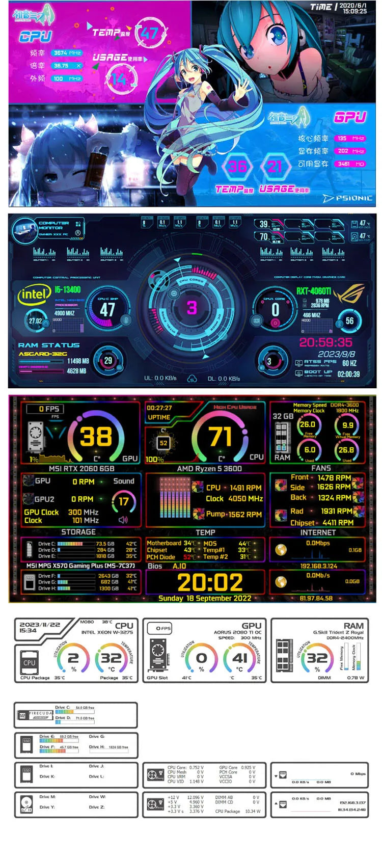 6.5 Inch AMOLED Flexible Display 360 Water Cooled Curved Screen Chassis Monitoring Secondary Monitor 3D Video 2k Bendable