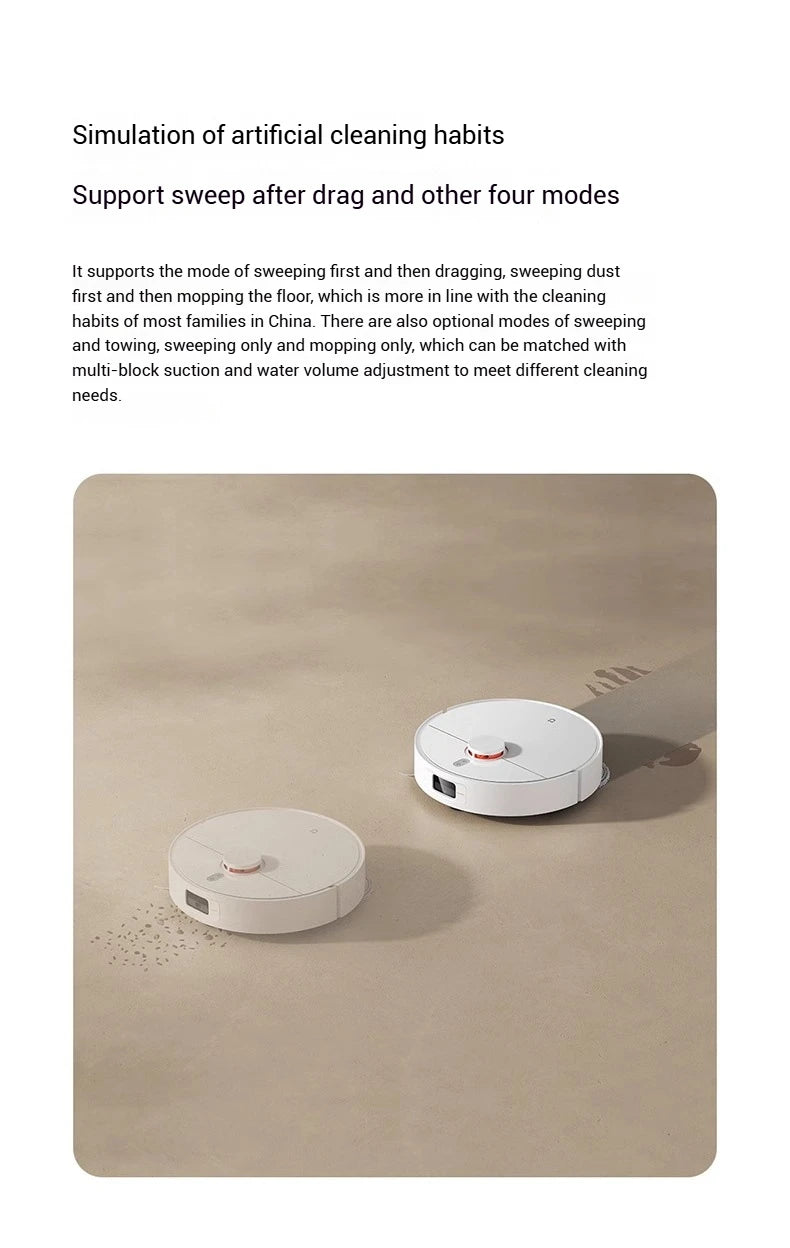 XIAOMI MIJIA Self Robot Vacuum Cleaners H40 Smart Home Sweeping High Speed Rotary Scrubbing 10000PA Cyclone Suction LDS Laser