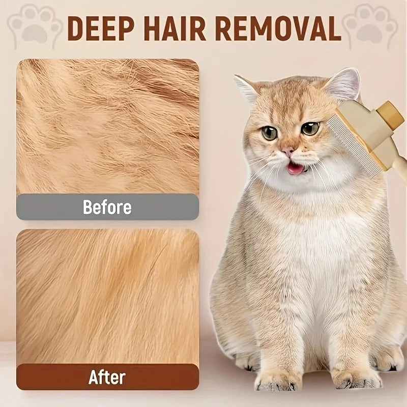 Pet One Button Self Cleaning Pet Grooming Gloves Brush Comb Hair Remover and Massage Tool for Cats and Dogs Easy Grooming