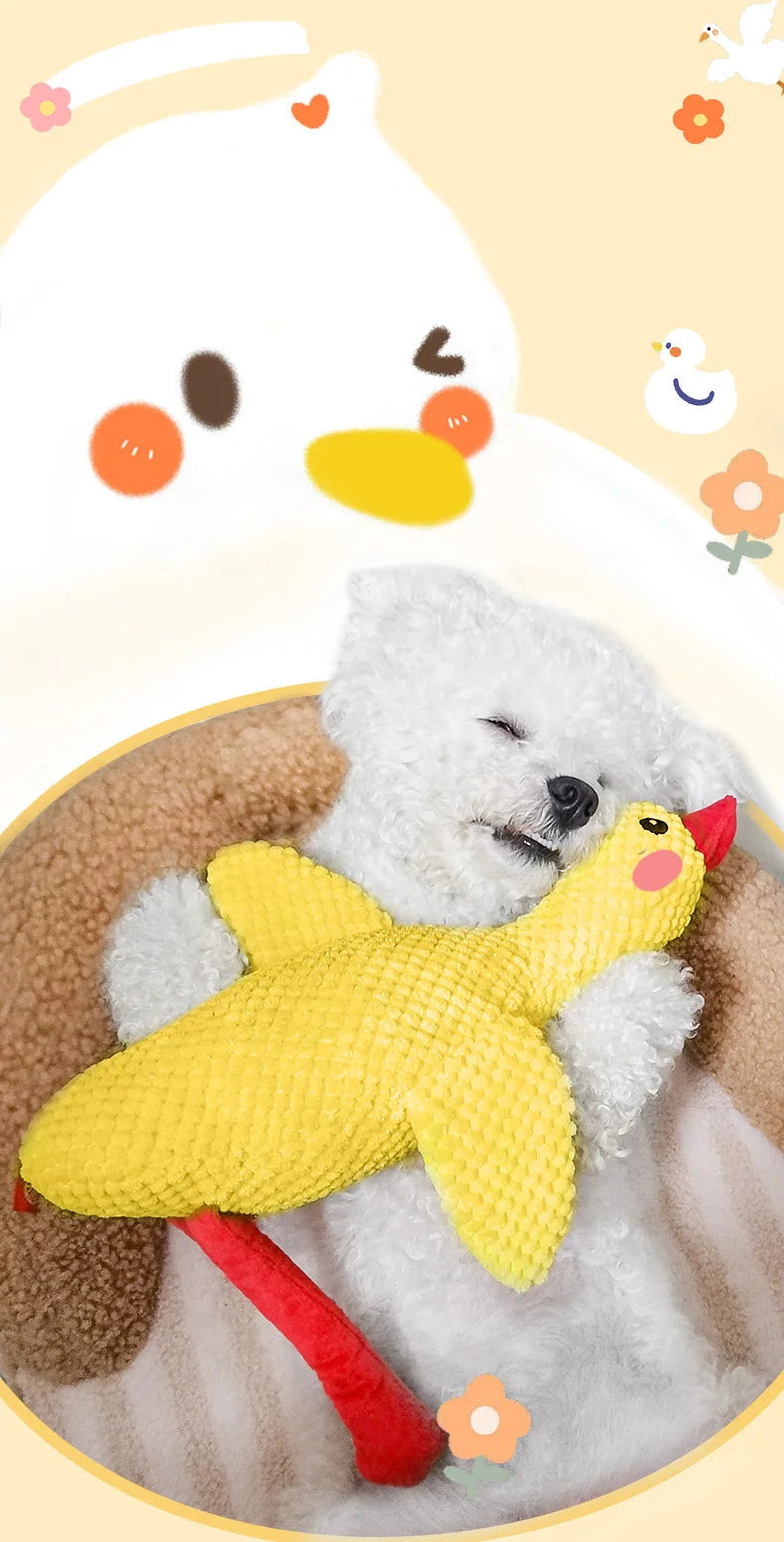 HOOPET Dog Toys Funny Interactive Plush Duck Toy for Dogs Teething Durable Chewing Squeaky Toy Pets Accessories