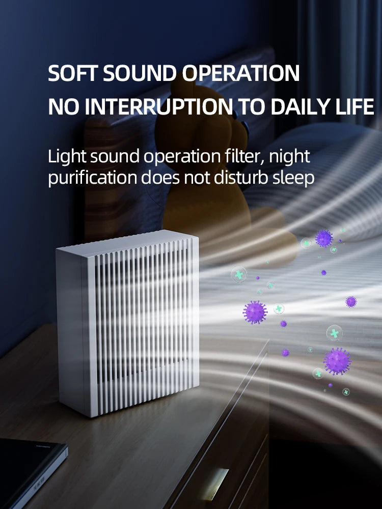 Mini Desktop Air Purifier HEPA Filtered Car Air Purified Air with Fragrance Negative Ion Purifier