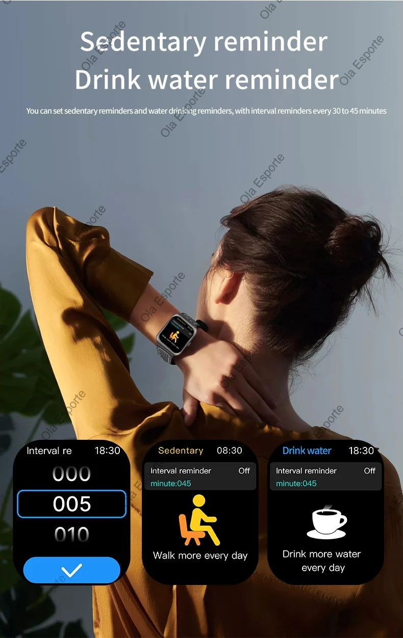 Smart Watch 2.01'' AMOLED Curved Screen IP68 Waterproof Bluetooth Call AI Vioce Assistant Fitness GPS Tracker Smartwatch for Men