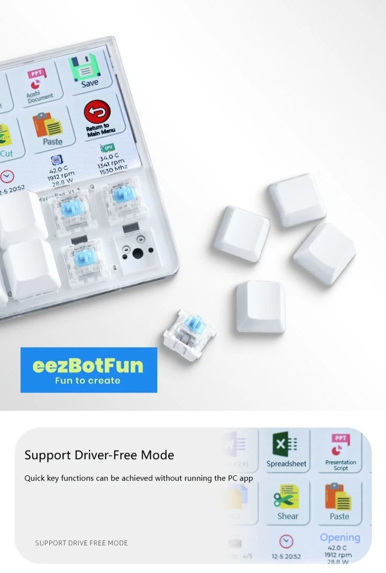 2025Designer Shortcut Keyboard Programmable With Screen RGB Streamdeck Desktop Smart Console USB Sub-Screen Tablet Laptop Office