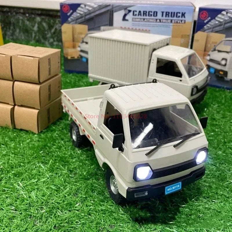 1:16 Wpl D12 Remote Control Electric Toys Rc Car Wuling Hongguang Simulation Drift Climbing Truck Led Light Cargo For Kids Gift