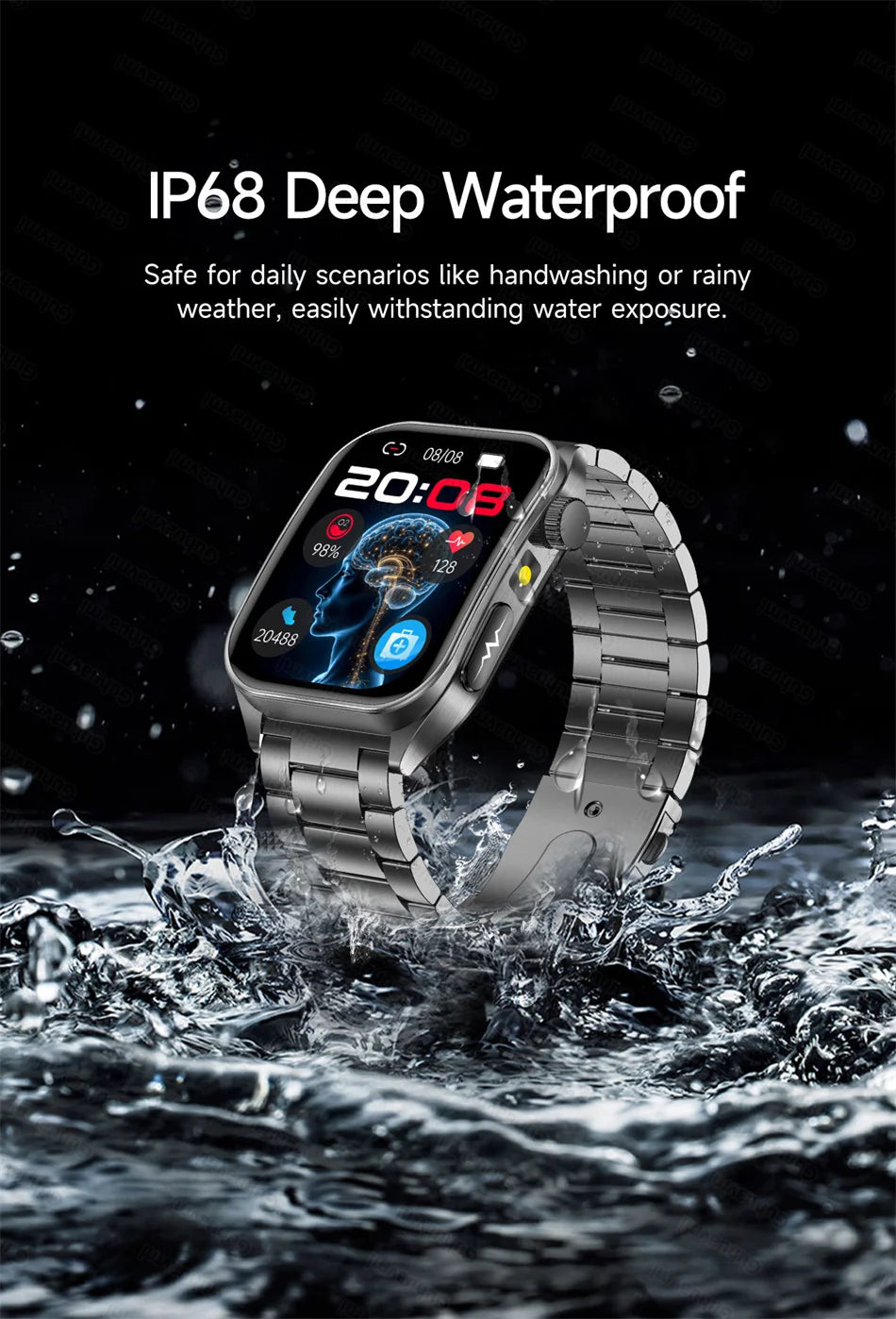 Smart Watch 650nm Dual probe laser health conditioning Blood oxygen Pressure Uric Acid Blood lipid ECG Smartwatch for Man Women