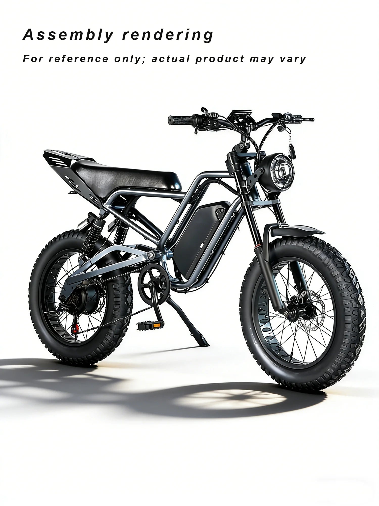 Premium 20" Softtail Electric Fat Tire Bike Frame Full Suspension 6061 Aluminum Alloy for Off-Road Snow E-Bike