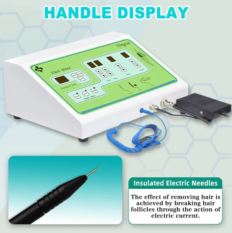 2025 Portable Electrolysis Epilators Removal Device Painless Electrolysis Machine Electric Needle Hair Removal for Men