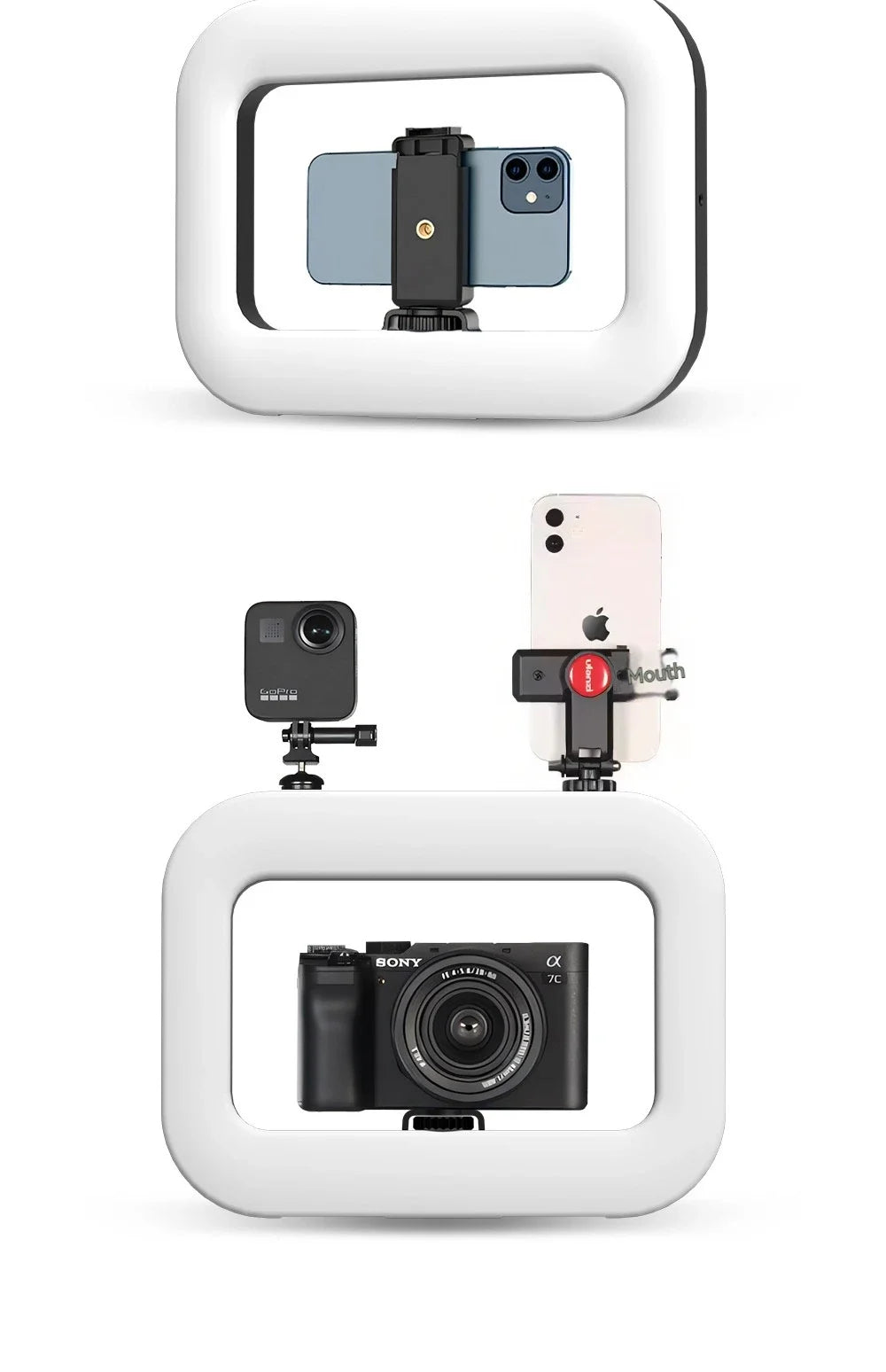 Rechargeable LED Ring Light for Phone - Handheld & Desktop Fill Light, Perfect for Live Streaming, Selfies, Pet Photography