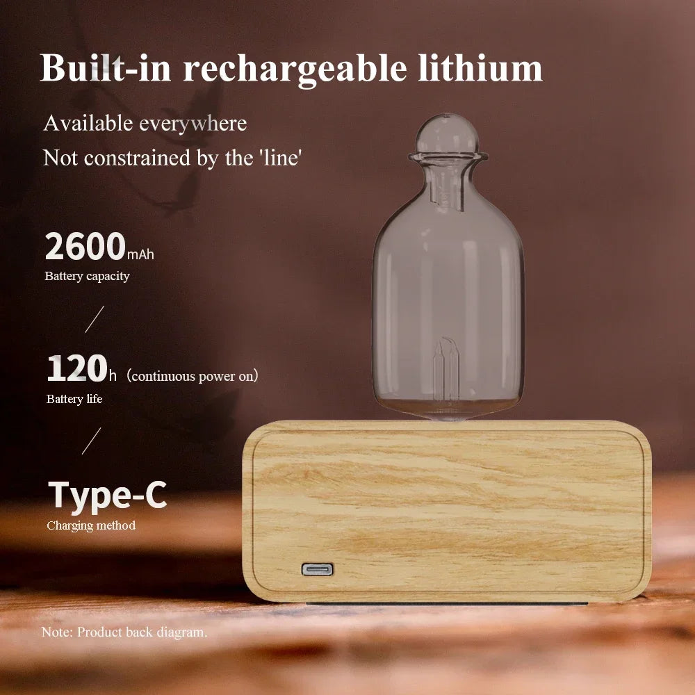 Nebulizing Essential Oil Diffusers For Aromatherapy - Battery Operated Diffuser Wood & Glass Oil Diffuser For Home Office