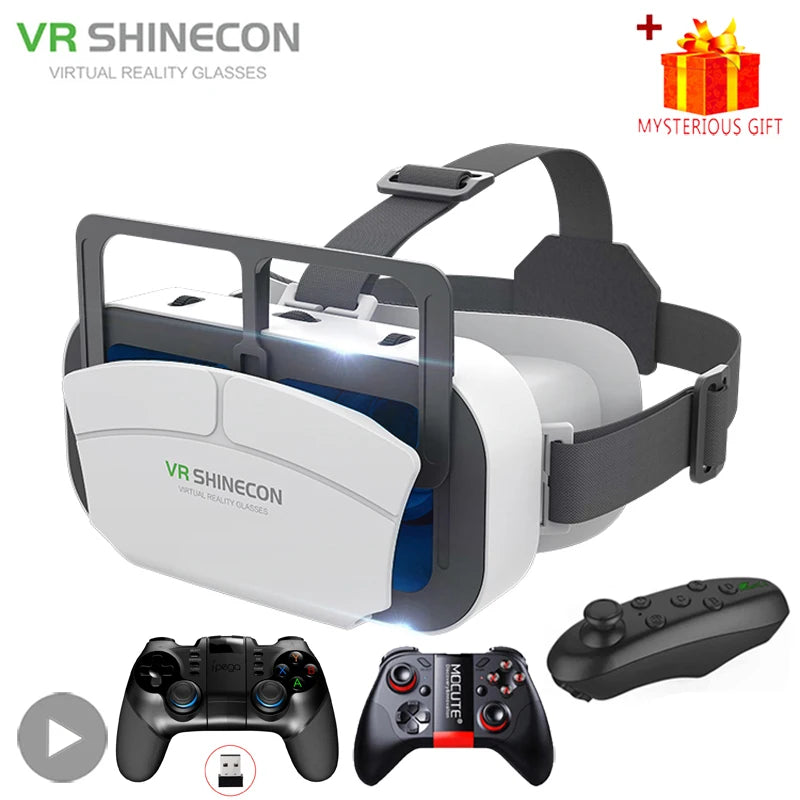 Virtual Reality VR Glasses Headset Viar Devices 3D Helmet Lenses Smart Goggles For Phone Smartphones Cell Viewer Mobile Game Set
