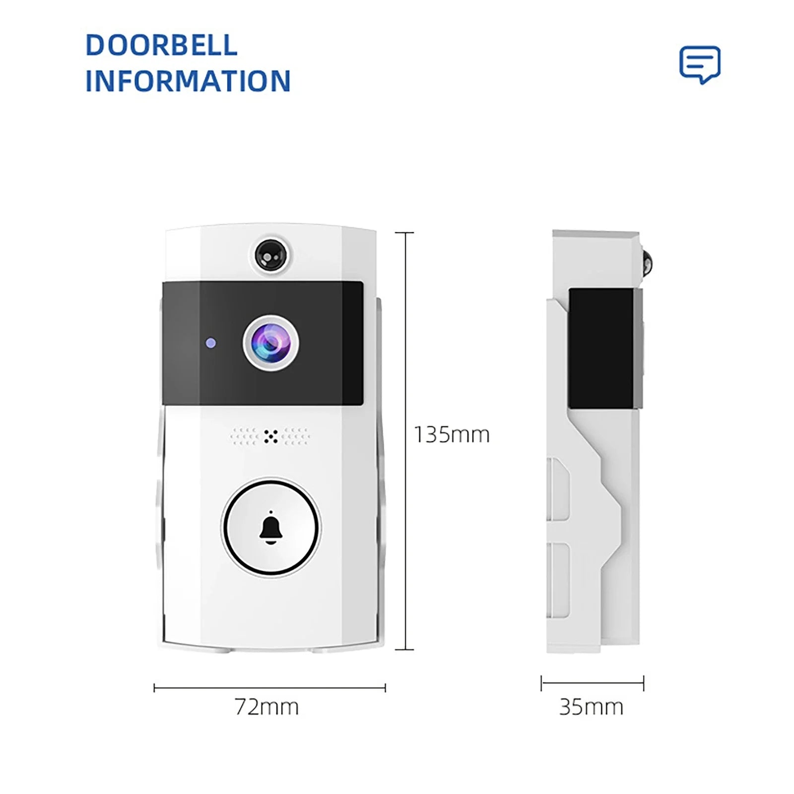 Wireless Doorbells with Solar Cover Camera High Definition Intelligent Video Door Bell Waterproof Smart Home Intercom Video Bell