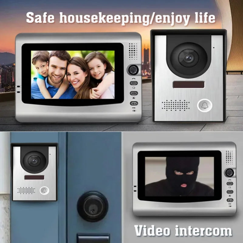 7”Smart Video Wired Video Door Phone System Visual Intercom Doorbell Indoor Monitor and Outdoor Camera support Unlock Infrared