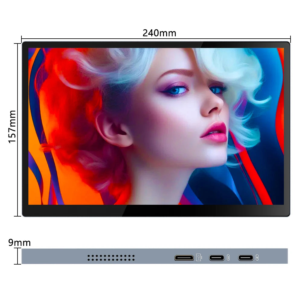 OLED 2.5K Portable Monitor Touchscreen 10.5″ 2560x1600 High-end Portable Screen 100% DCI-P3 1MS for Laptop Phone gaming monitor