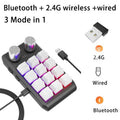 12 Keys 2 Knob Custom Mechanical Keyboard 3 Modes Bluetooth 2.4G Macro Programming Keyboard Hot-swapping Keypad for Gaming PS