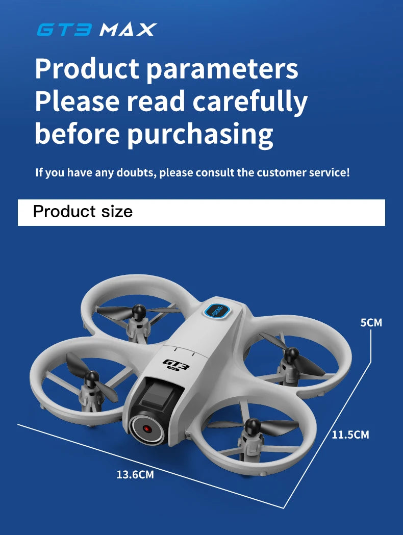 GT3 Max Drone 8K HD Aerial Photography Large Screen Optical Flow Positioning Brushless Intelligent Obstacle Avoidance New