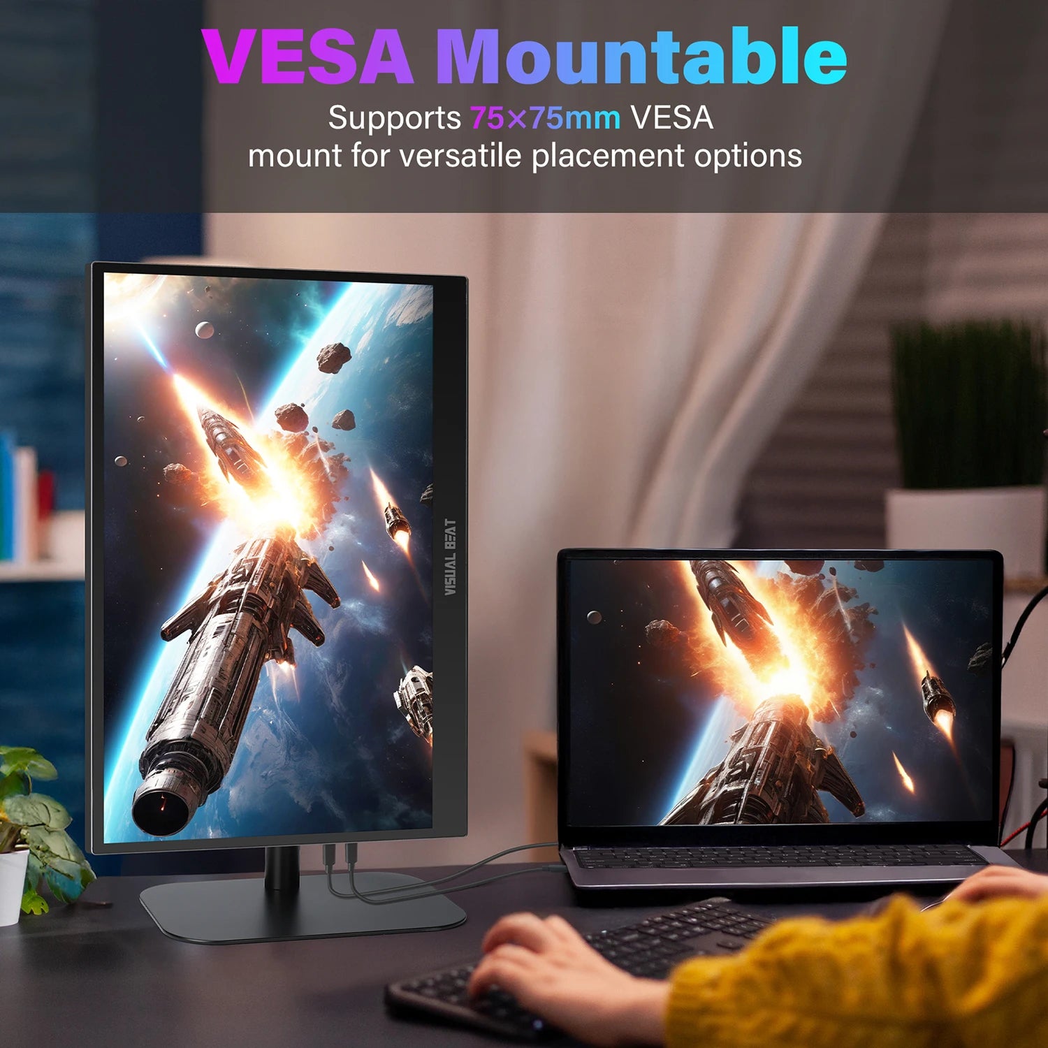 17.3inch 4K Portable TouchScreen Monitor, 500Nits 100% AdobeRGB IPS HDR Travel Display, USB, Type-C & HDMI, Dual Speakers, VESA