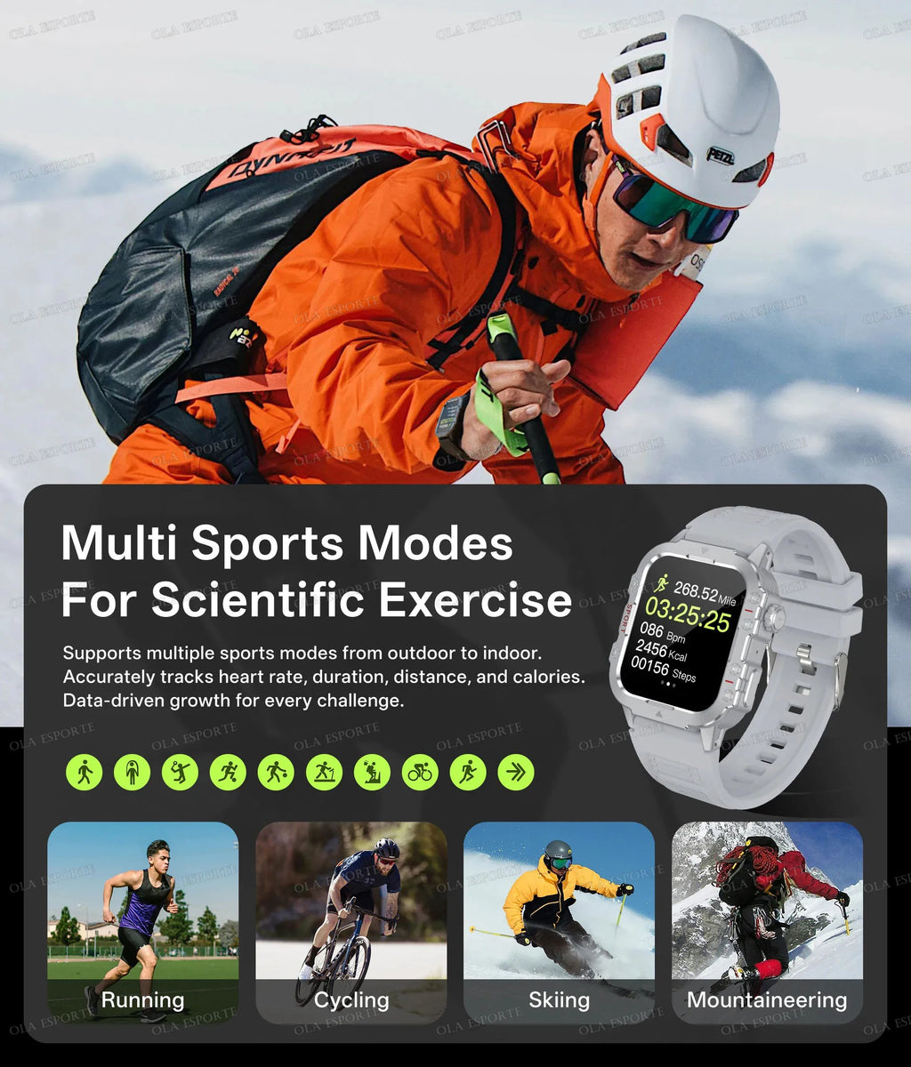 2025 New SmartWatch Men For Women Militray Outdoor GPS Track Sport Watches Heart Rate Sleep Waterproof Smart Watch IOS Android