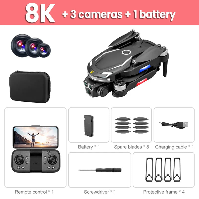 Original V888 4K Drone Three Camera HD Aerial Photography WIFI 5G Optical Localization Four-way Obstacle Avoidance New Dron