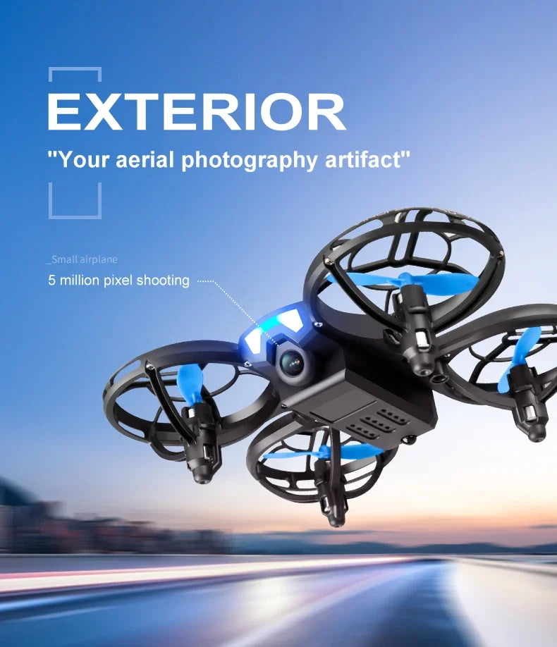 4DRC V8 New Mini Quadcopter Drone - 4K HD Wide Angle Camera, WiFi FPV Remote Control, Height Hold, 4-Axis RC Aircraft Kids' Toy