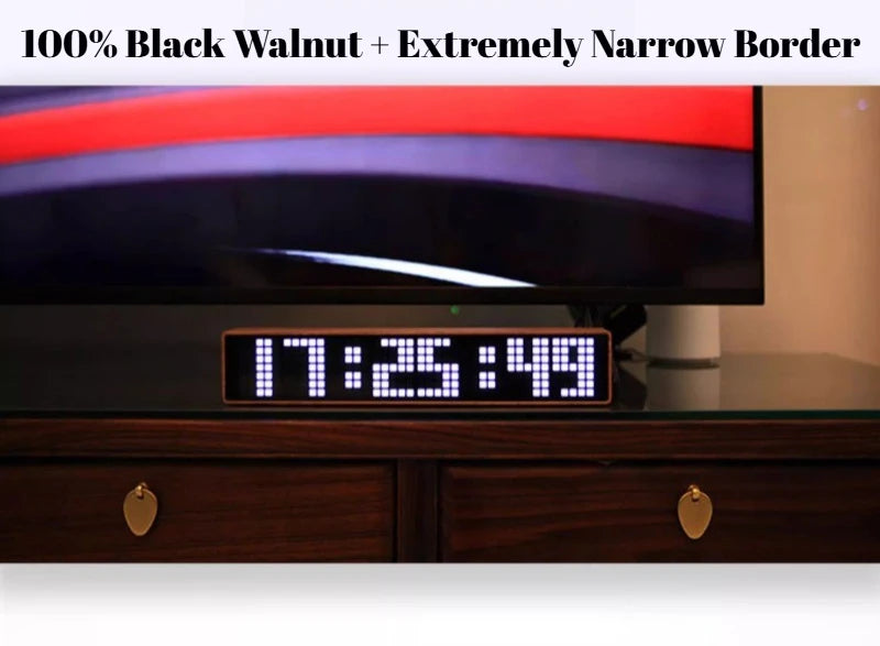LED Desk Clocks Solid Wood Table Clocks Creative Digital Electronic Clock Modern WiFi Desktop Clock for Living Room Furniture