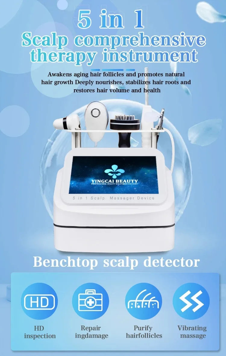 Silicone Scalp Massager Electric Brush for Hair Growth Red Light Therapy Hair and Scalp Analysis Machine