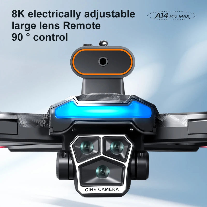 New A14ProMax 8K Drone 4.3Inch Screen Control GPS Brushless Motor Dual Camera Optical Flow Obstacle Avoidance Foldable RC UAV