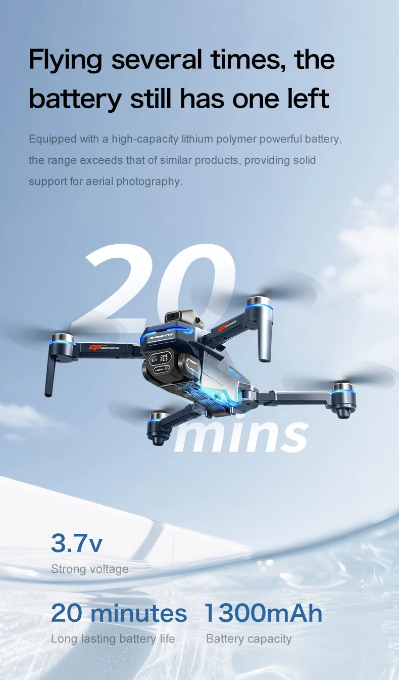 Original GT8 drone 8K HD dual camera aerial photography obstacle avoidance with large screen brushless four-axis aircraft dron