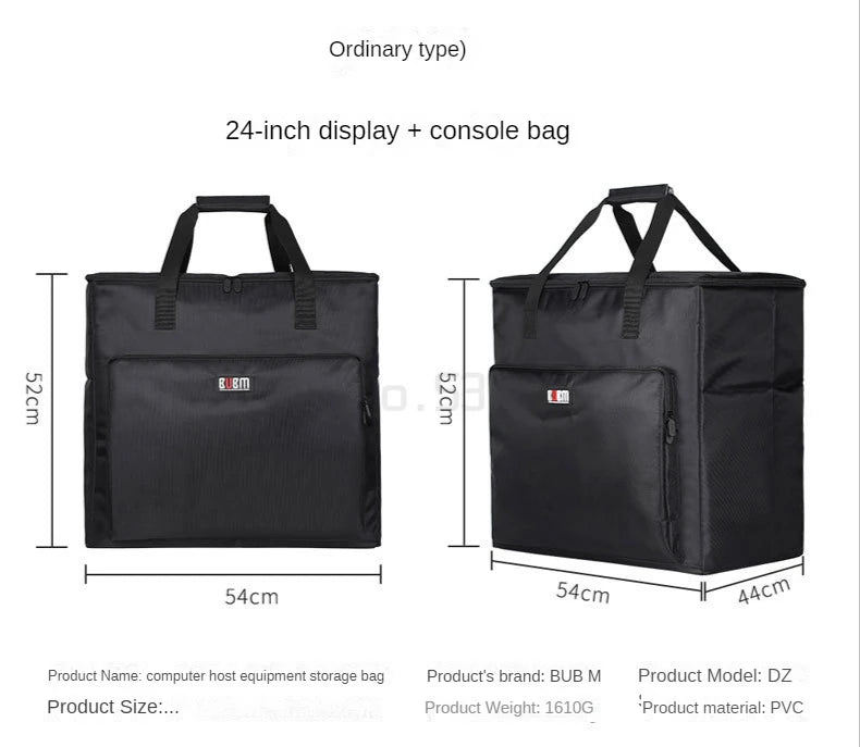 Desktop Gaming Computer PC Carrying Case Travel Storage Carrying BagComputer Main Processor Case and Monitor