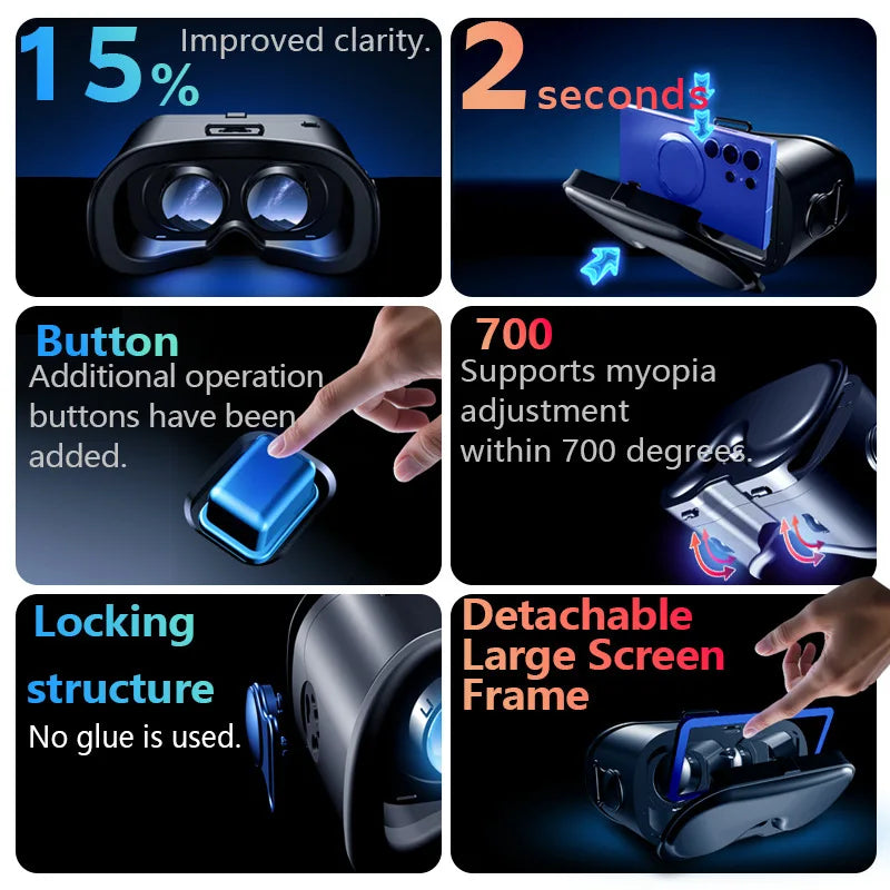 Virtual Reality 3D Glasses VR Devices Headset Helmet Lenses For iPhone Android Smartphone Mobile Viar Video Game VR All-In-One