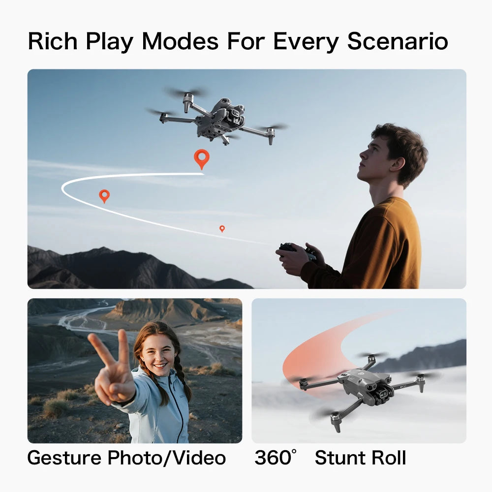 New Drone With 4K Dual Cameras 4.3-inch Screen Brushless Drone WiFi Professional Aerial Photography Mini Drones RC Quadcopter