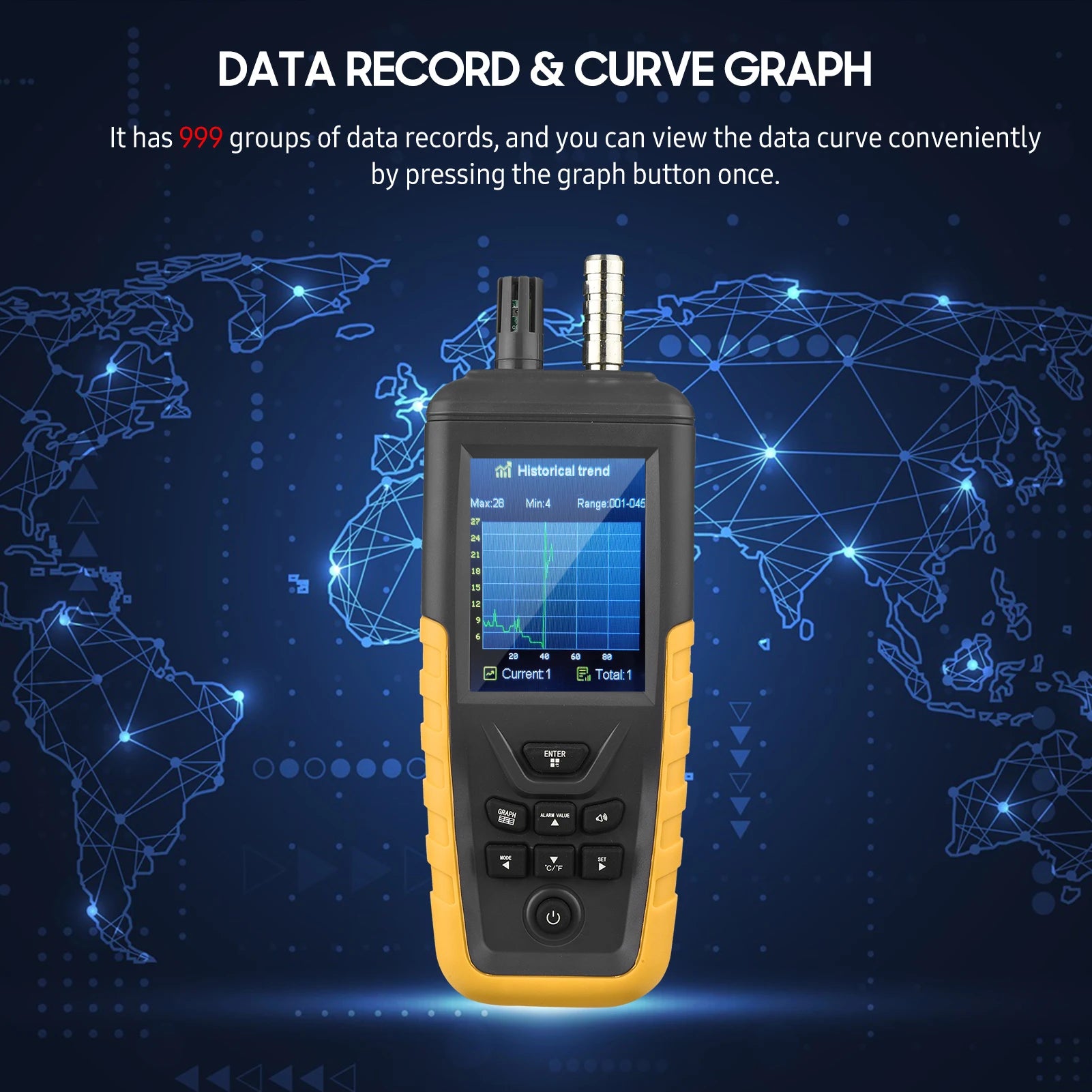 Dust Particle Counter Air Quality Monitor TC-8100 High Sensitivity 3-channel Pm0.3/2.5/10um Temperature and Humidity Monitor