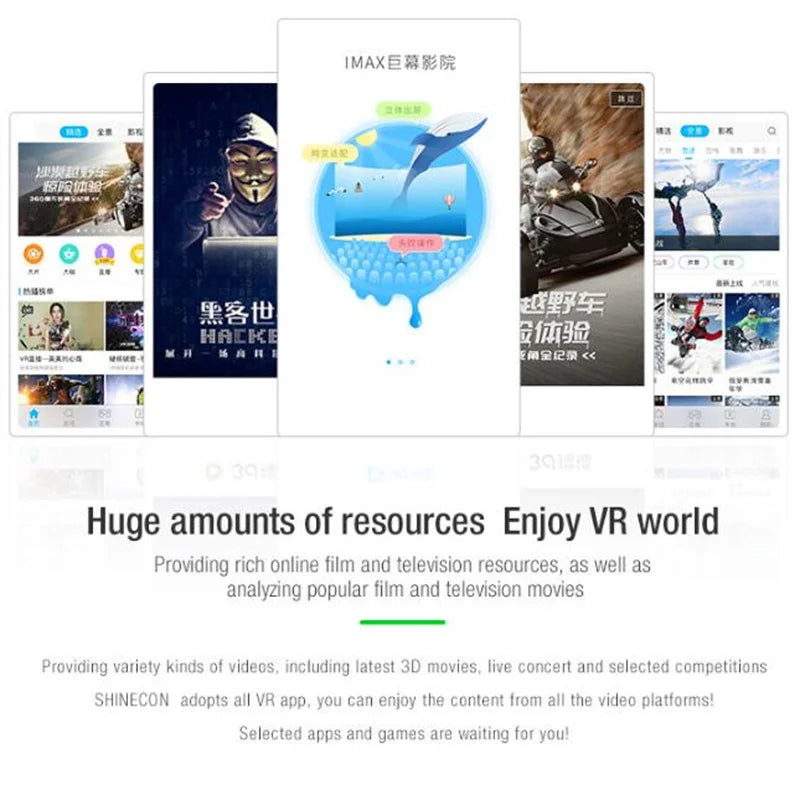 VR SHINECON Thousand Magic Mirror VR Glasses G04BS Bluetooth Headset Version 3D Virtual Reality Helmet Smartphone + Joystick