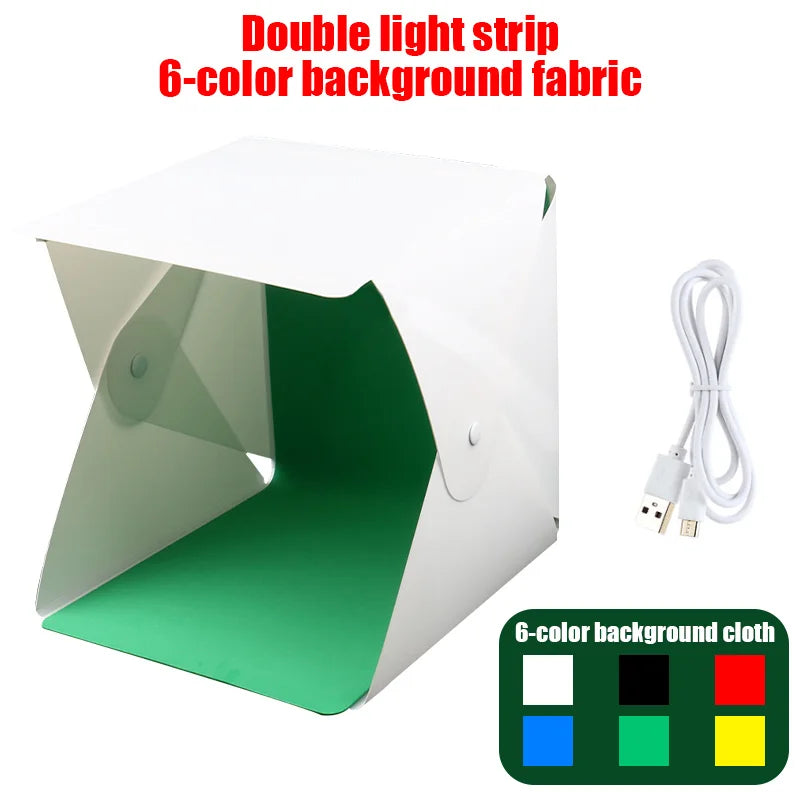 Photography LED Light Room Photo Studio Light 6 Color Backdrops Photobox For DSLR Camera Portable Folding Photobox Photography