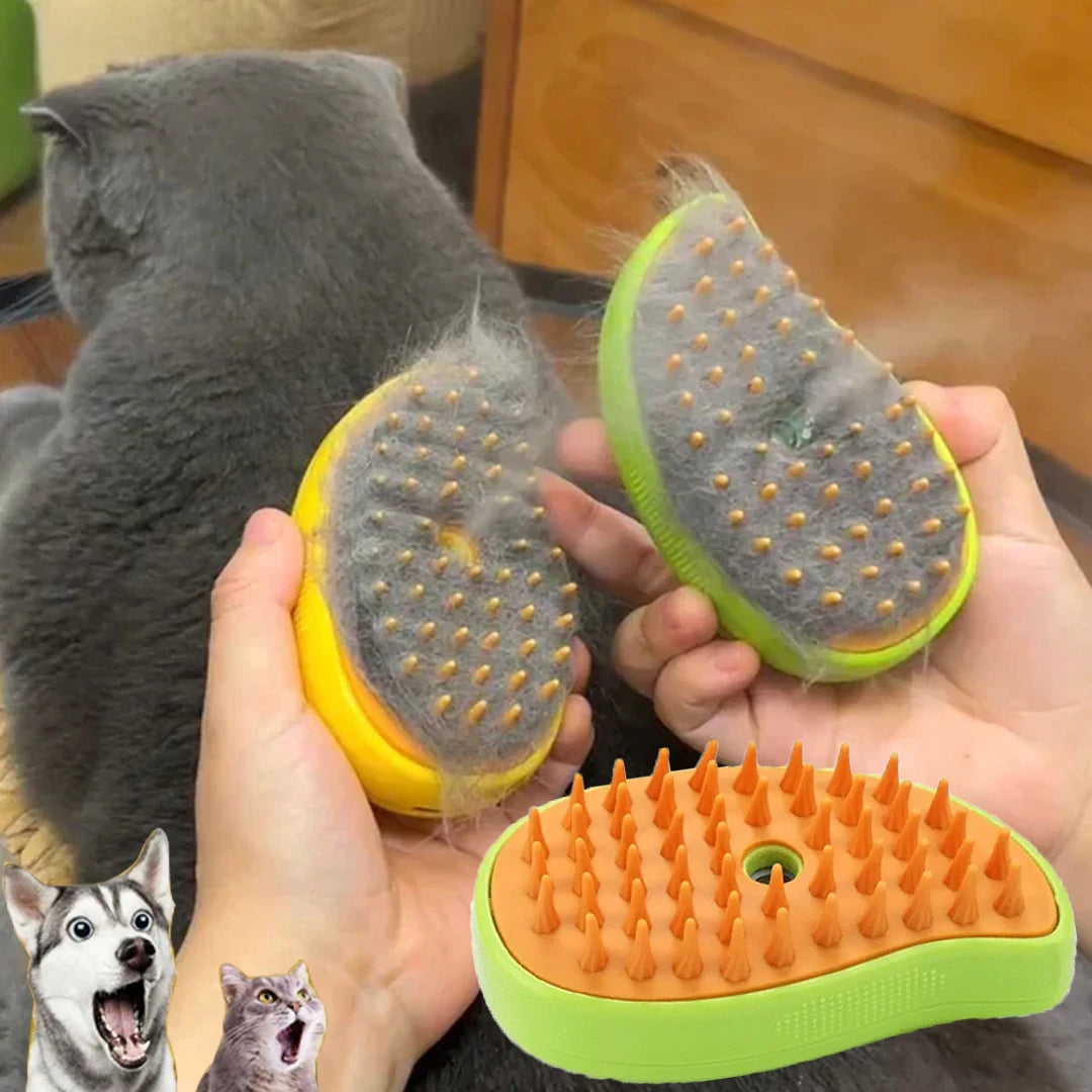 3-in-1 Electric Pet Grooming Steam Brush Sprayer Massage Comb for Cats Dogs Shedding Control Gentle Anti-Static Grooming Tool