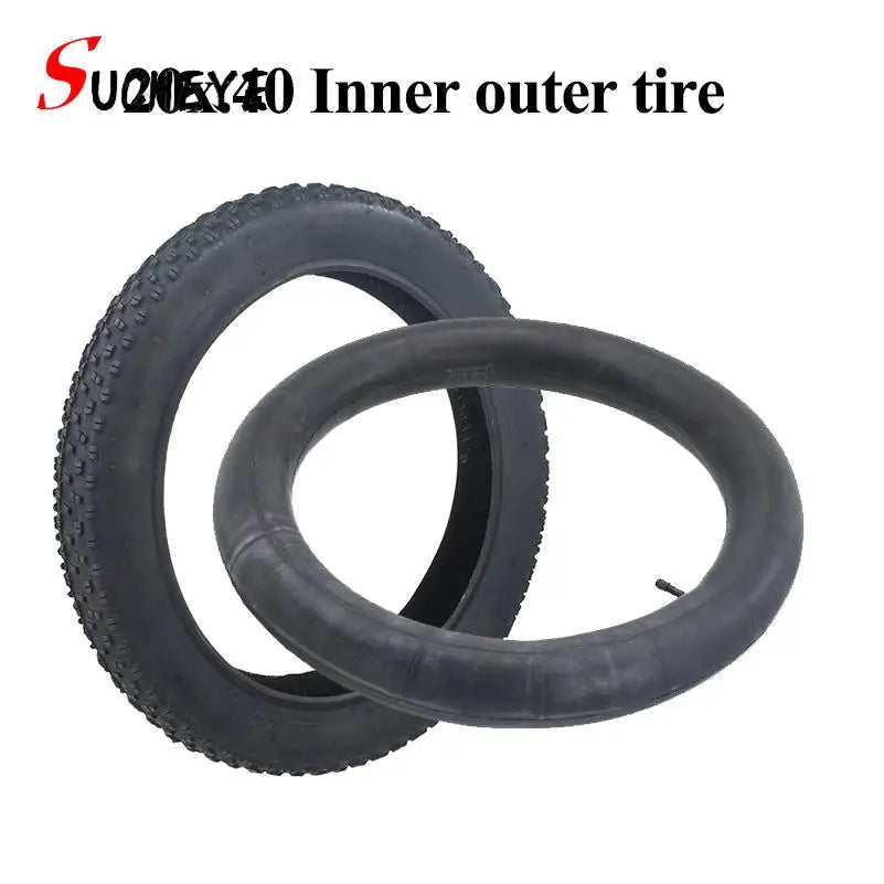 20x4.0 Road Bike Fat Tire 20 Inch Electric Bicycle Road Motorcycle Outer Big Fat Tire with Tube Cycling Bike Parts