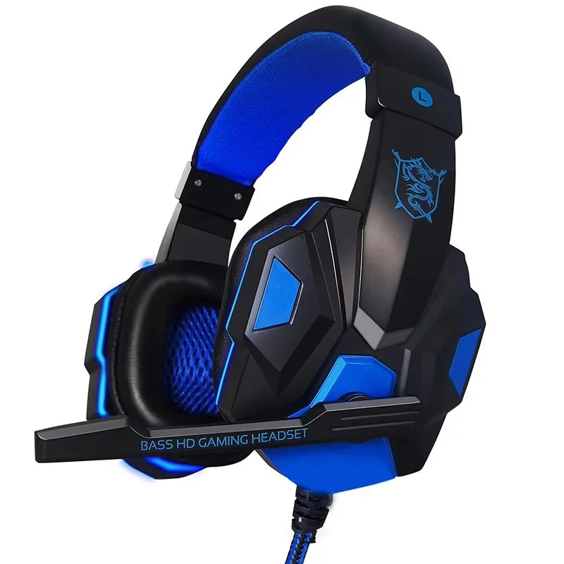 Gaming Wired Headphones 3.5mm Bass Stereo Gamer Music Headset With Microphone Earphone For PS4 Xbox One Switch Phone Laptops PC