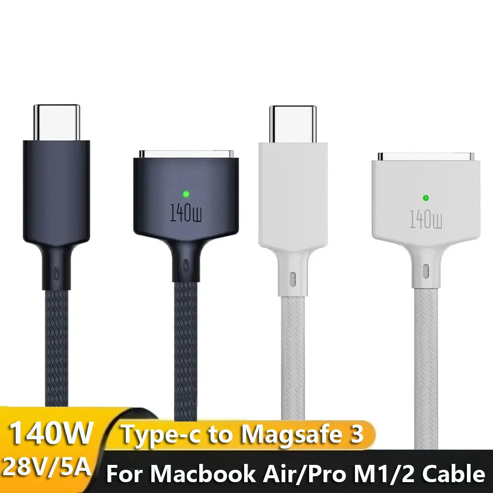 2M USB Type C to Magsafe 3 Magnetic Charger Cord Laptop Charging Cable Converter PD 140W for MacBook Air/Pro A2442 A2485 A2681